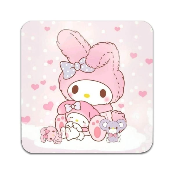 Glassunderlag (2-pakning): My Melody, stilrene underlag med unike og livlige motiver