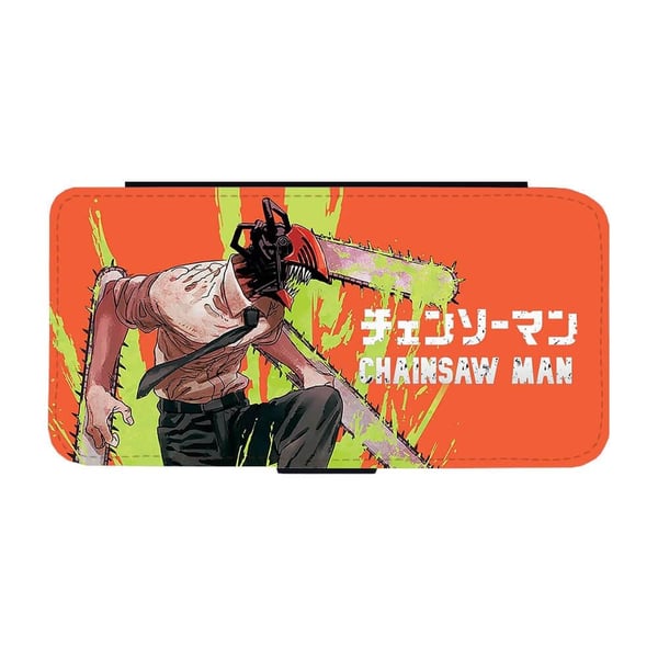 Til Samsung Galaxy S8+: Manga Chainsaw Man, flipdeksel med unikt motiv, mobiletui med stativfunksjon