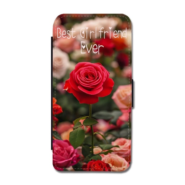 Til Samsung Galaxy S8+: Best Girlfriend Ever, flipdeksel med unikt motiv, mobiletui med stativfunksjon