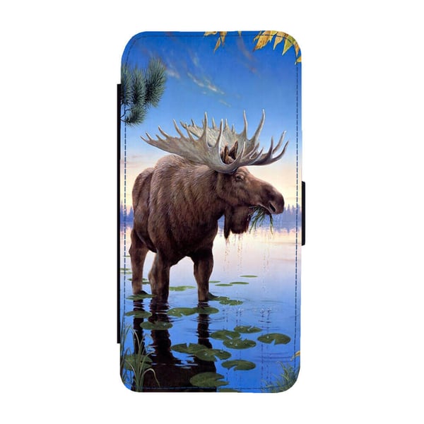 Til Samsung Galaxy S8: Moose, flipdeksel med unikt motiv, mobiletui med stativfunksjon