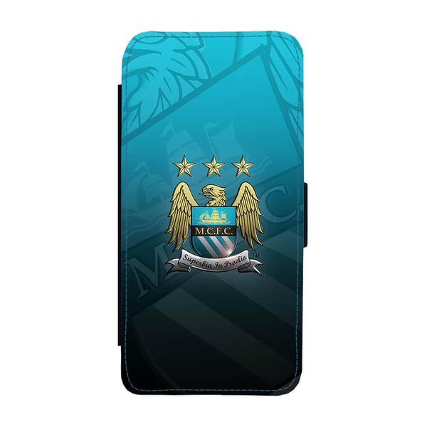 Til Samsung Galaxy S8: Manchester City, flipdeksel med unikt motiv, mobiletui med stativfunksjon