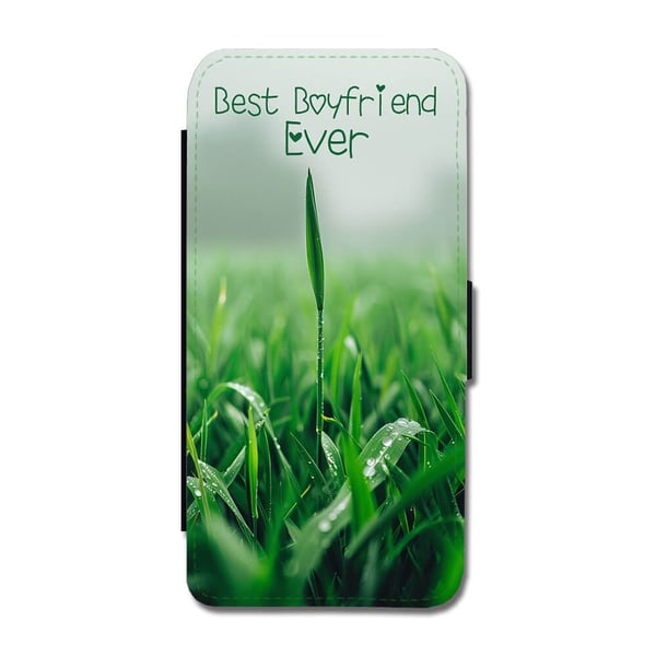 Til Samsung Galaxy S8+: Best Boyfriend Ever, flipdeksel med unikt motiv, mobiletui med stativfunksjon