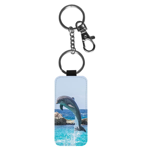 Avaimenperä: Dolphin -Aquatic Mammal Dolphin, tyylikäs riipus, jossa on eloisa ja uniikki kuvio