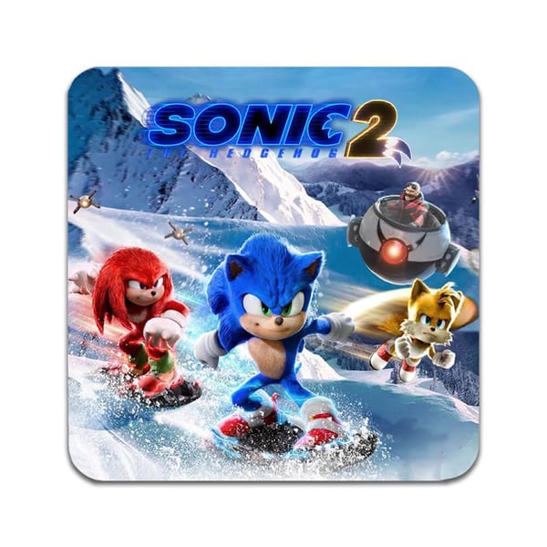 Lasinaluset (2 kpl): Sonic the Hedgehog 2, tyylikkäät aluset uniikeilla ja eloisilla kuvioilla Lasinaluset (2 kpl): Sonic the Hedgehog 2, tyylikkäät aluset uniikeilla ja eloisilla kuvioilla