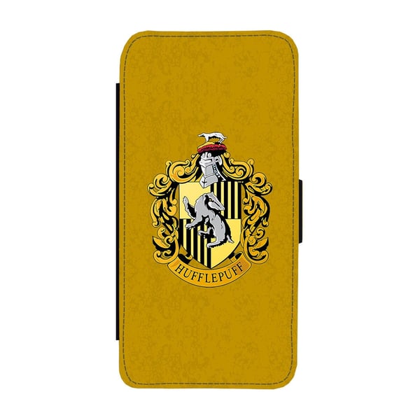 Til Samsung Galaxy S9: Harry Potter Hufflepuff, flip-cover med unikt motiv, mobilcover med standerfunktion