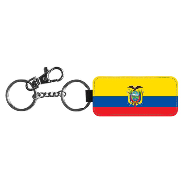 Nyckelring: Ecuador Flagga, stilrent hängsmycke med livfull och unikt design