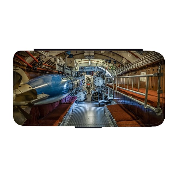 Til Samsung Galaxy S8+: Navy Torpedo Boat, flipdeksel med unikt motiv, mobiletui med stativfunksjon