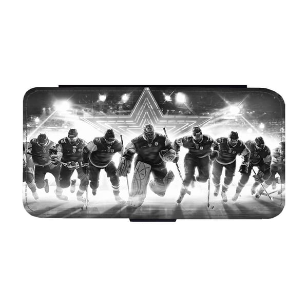 Til Samsung Galaxy S8+: Ice Hockey, flipdeksel med unikt motiv, mobiletui med stativfunksjon