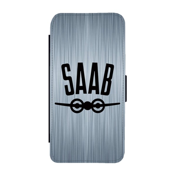 Til Samsung Galaxy S9: SAAB Logo Before 1969, flipdeksel med unikt motiv, mobiletui med stativfunksjon