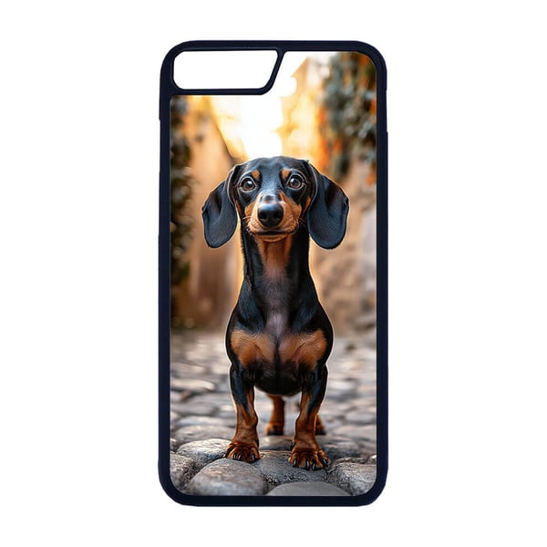 Til iPhone 7 Plus / 8 Plus: Gravhund, mobilcover med unikt motiv, beskyttende cover