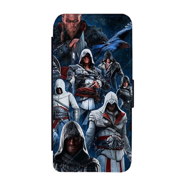 Til Samsung Galaxy S8: Game Assassin's Creed, flipdeksel med unikt motiv, mobiletui med stativfunksjon