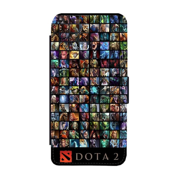 Til Samsung Galaxy S9: Dota 2 Heroes, flipdeksel med unikt motiv, mobiletui med stativfunksjon