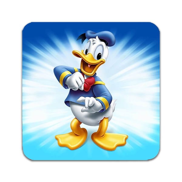 Glassunderlag (2-pakning): Donald Duck, stilrene underlag med unike og livlige motiver