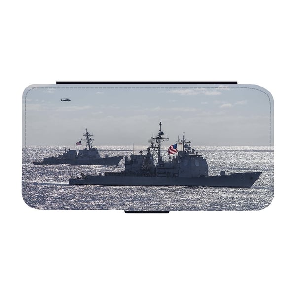 Til Samsung Galaxy S8+: Navy Cruiser, flipdeksel med unikt motiv, mobiletui med stativfunksjon