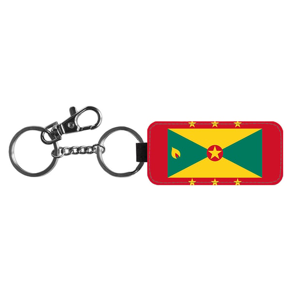 Nyckelring: Grenada Flagga, stilrent hängsmycke med livfull och unikt design