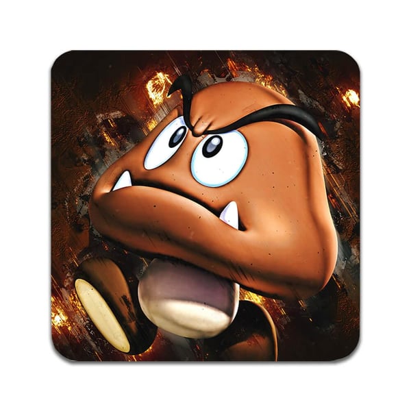 Glassunderlag (2-pakning): Super Mario Goomba, stilrene underlag med unike og livlige motiver