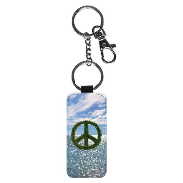 Nøkkelring: Peace, stilrent anheng med levende og unikt design