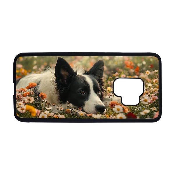 Til Samsung Galaxy S9: Hund Border Collie, mobildeksel med unikt motiv, beskyttende cover