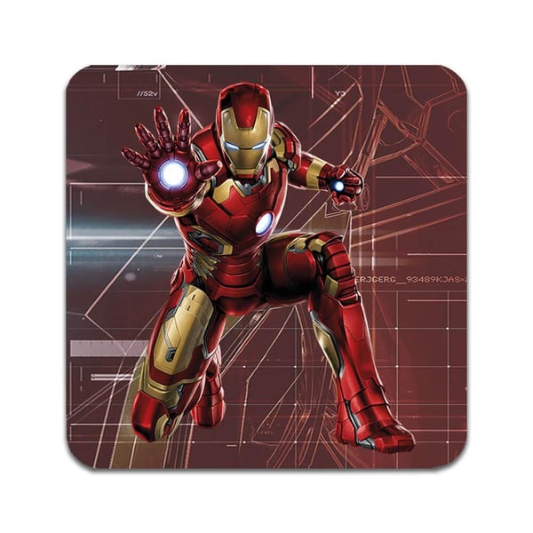 Lasinaluset (2 kpl): Iron Man, tyylikkäät aluset uniikeilla ja eloisilla kuvioilla