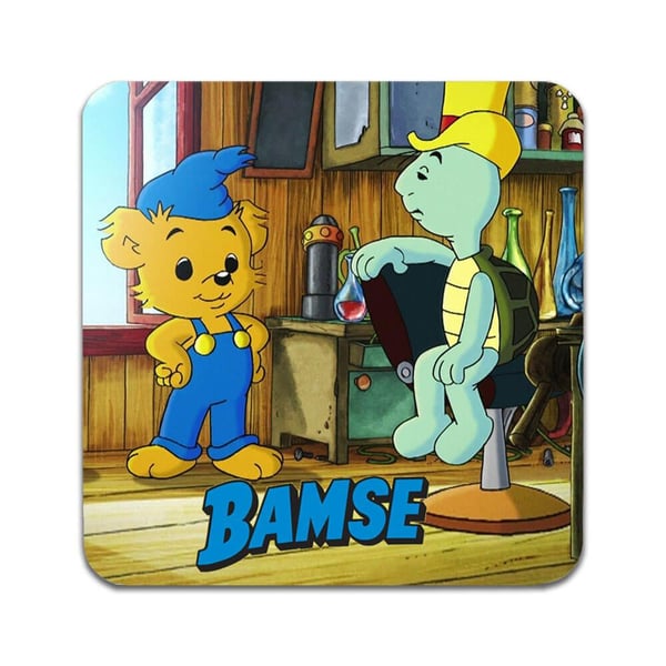 Glassunderlag (2-pakning): Bamse, stilrene underlag med unike og livlige motiver