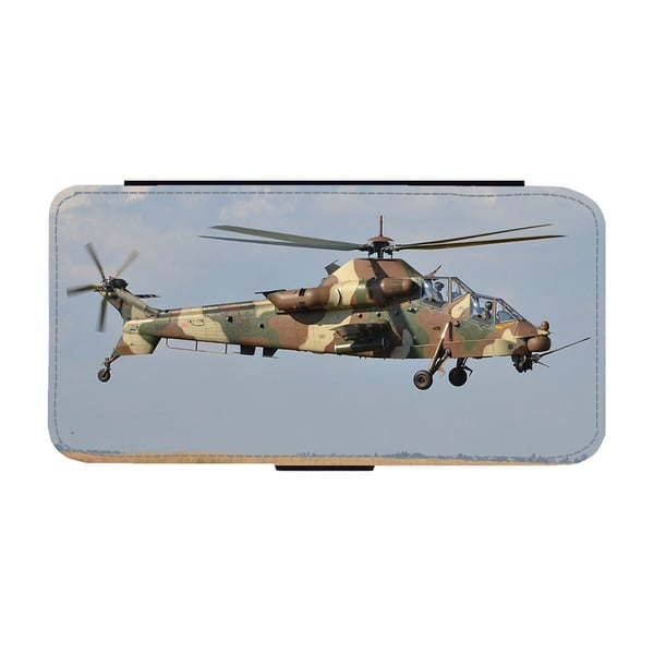 Til Samsung Galaxy S8: Denel AH-2 Rooivalk Attack Helicopter, flipdeksel med unikt motiv, mobiletui med stativfunksjon