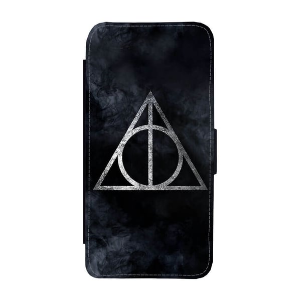 Til Samsung Galaxy S8: Harry Potter The Deathly Hallows, flipdeksel med unikt motiv, mobiletui med stativfunksjon