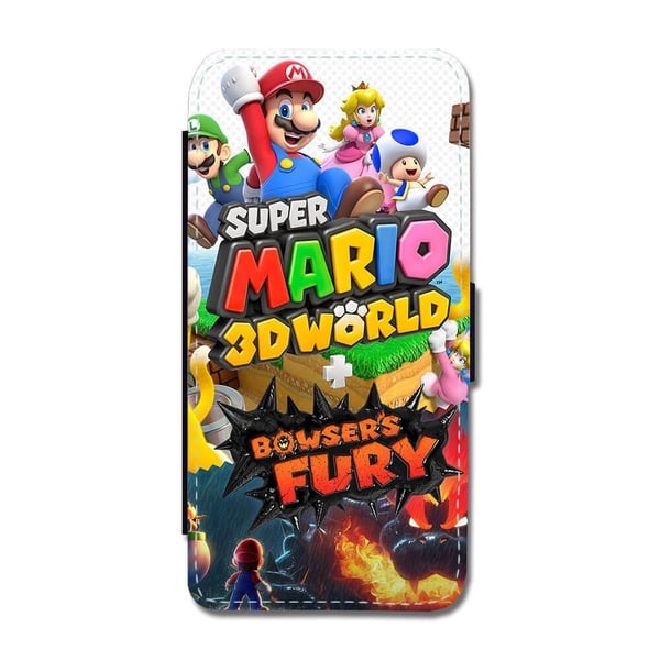 Til Samsung Galaxy S8+: Super Mario 3D World Bowser Fury, flipdeksel med unikt motiv, mobiletui med stativfunksjon