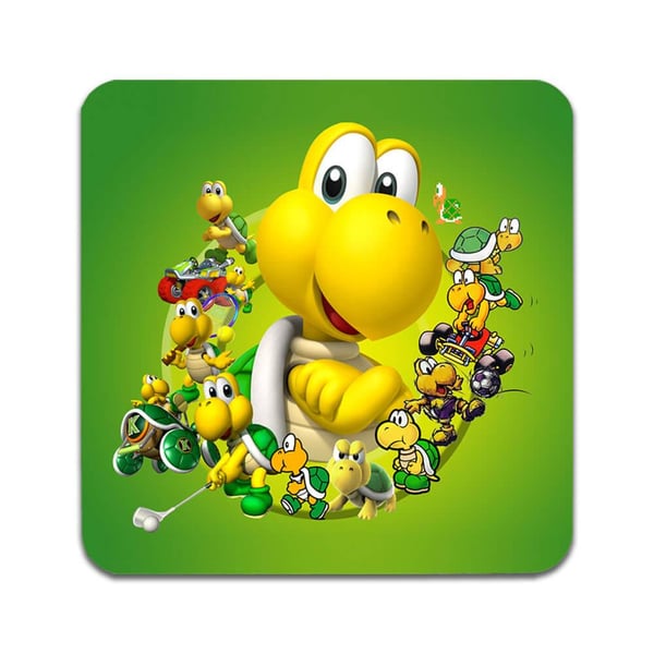 Glassunderlag (2-pakning): Super Mario Koopa, stilrene underlag med unike og livlige motiver