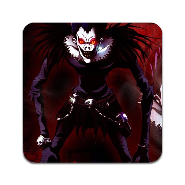 Glassunderlag (4-pakning): Manga Death Note, stilrene underlag med unike og livlige motiver