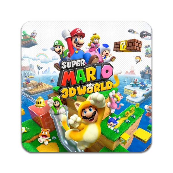 Glassunderlag (2-pakning): Super Mario 3D World, stilrene underlag med unike og livlige motiver