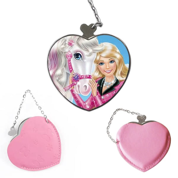 Kompakt sminkespeil: Barbie Pony Tale Movie, lommespeil med levende og unikt design