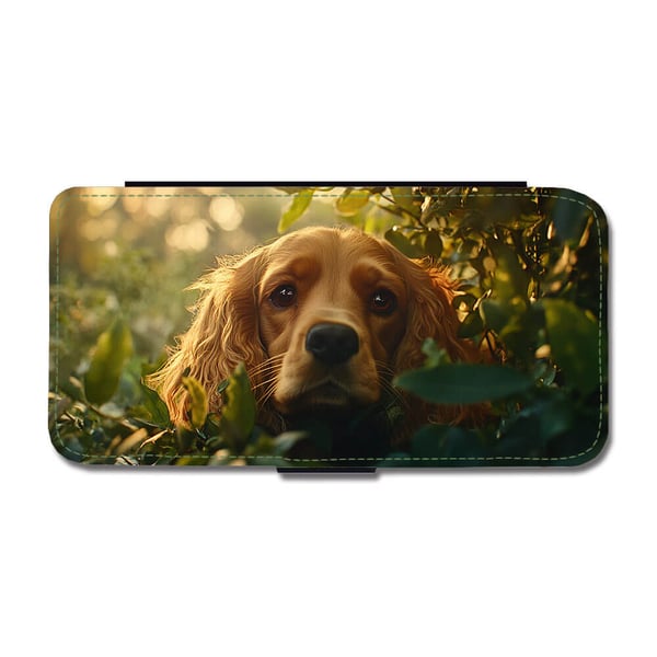 Til Samsung Galaxy S8+: Hund Engelsk Cocker Spaniel, flipdeksel med unikt motiv, mobiletui med stativfunksjon