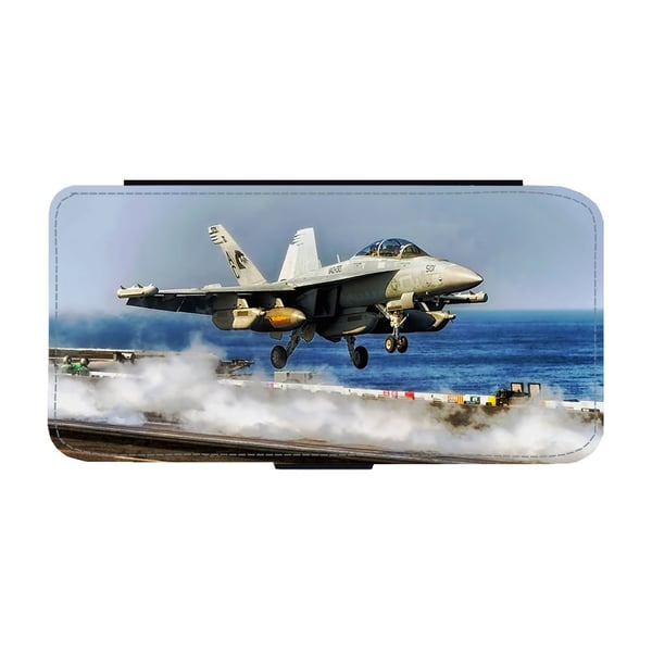 Til Samsung Galaxy S8: Jet Fighter, flipdeksel med unikt motiv, mobiletui med stativfunksjon