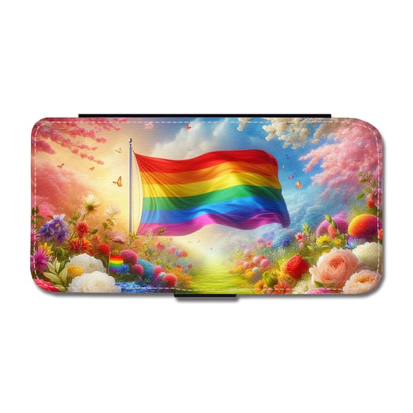 Til Samsung Galaxy S8+: LGBTQ Pride, flipdeksel med unikt motiv, mobiletui med stativfunksjon