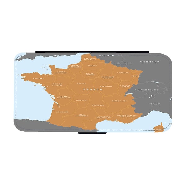 Til Samsung Galaxy S8: Map of France, flipdeksel med unikt motiv, mobiletui med stativfunksjon