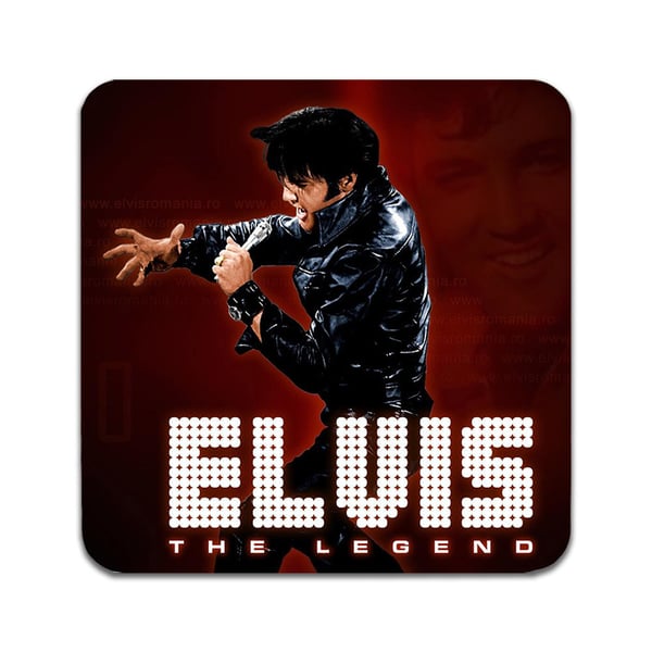Lasinaluset (2 kpl): Elvis Presley, tyylikkäät aluset uniikeilla ja eloisilla kuvioilla