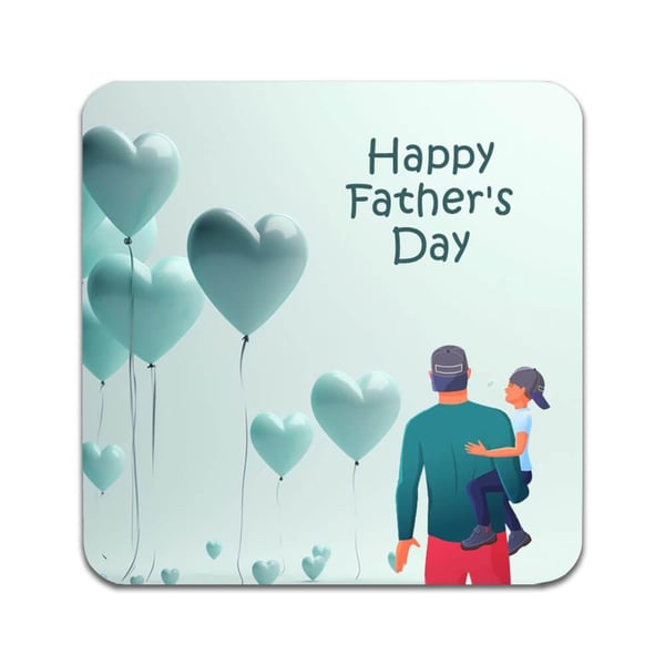 Glassunderlag (2-pakning): Happy Father's Day, stilrene underlag med unike og livlige motiver