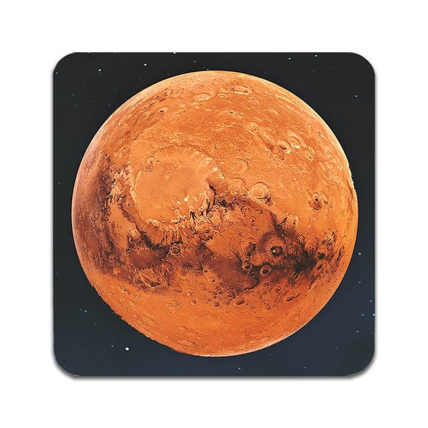 Glassunderlag (2-pakning): Planeten Mars, stilrene underlag med unike og livlige motiver