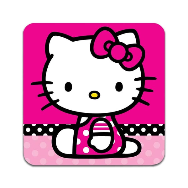 Glassunderlag (2-pakning): Hello Kitty, stilrene underlag med unike og livlige motiver