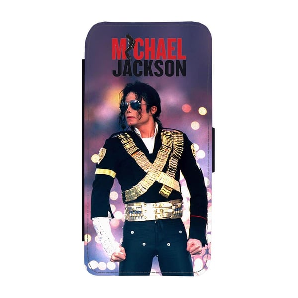 Til Samsung Galaxy S8+: Michael Jackson, flipdeksel med unikt motiv, mobiletui med stativfunksjon