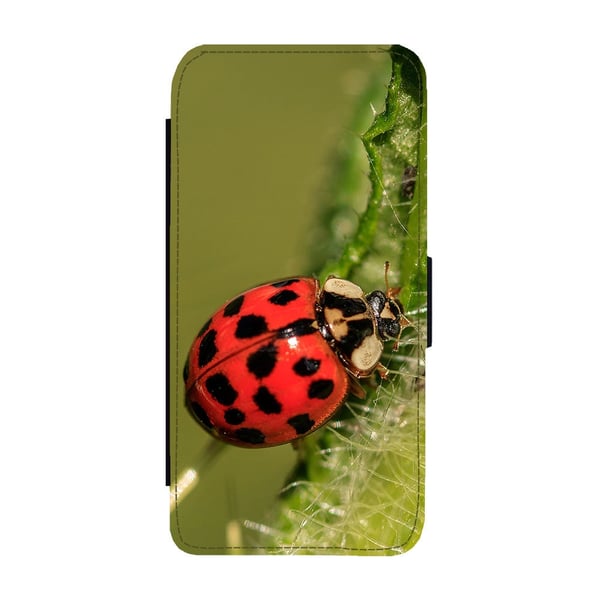Til Samsung Galaxy S8+: Ladybug, flipdeksel med unikt motiv, mobiletui med stativfunksjon