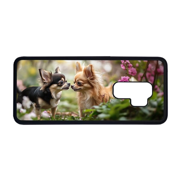 Til Samsung Galaxy S9+: Lang Frakk Chihuahua Hunde, mobildeksel med unikt motiv, beskyttende cover
