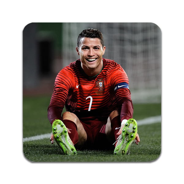 Glassunderlag (2-pakning): Cristiano Ronaldo, stilrene underlag med unike og livlige motiver