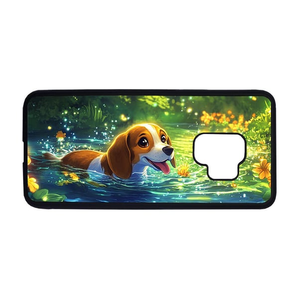 Til Samsung Galaxy S9: Barn Tegneserie Beagle Hund, mobildeksel med unikt motiv, beskyttende cover