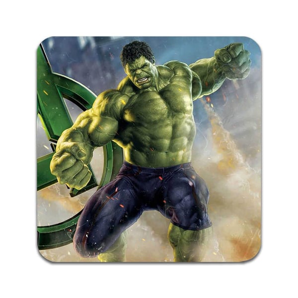 Lasinaluset (2 kpl): The Hulk, tyylikkäät aluset uniikeilla ja eloisilla kuvioilla