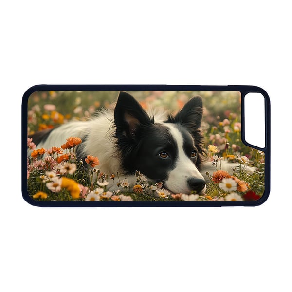 Til iPhone 7 Plus / 8 Plus: Hund Border Collie, mobilcover med unikt motiv, beskyttende cover