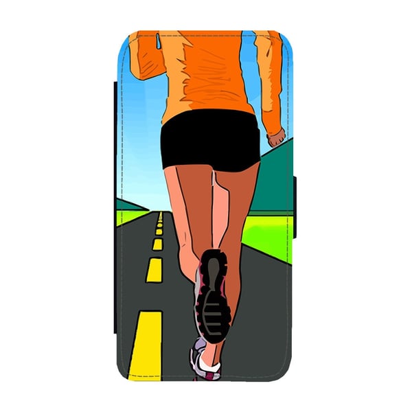 Running, flipdeksel med unikt motiv, mobiletui med stativfunksjon Til Samsung Galaxy S9