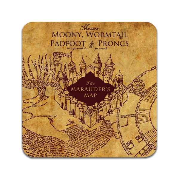 Lasinaluset (2 kpl): Harry Potter Marauder's Map, tyylikkäät aluset uniikeilla ja eloisilla kuvioilla Lasinaluset (2 kpl): Harry Potter Marauder's Map, tyylikkäät aluset uniikeilla ja eloisilla kuvioilla