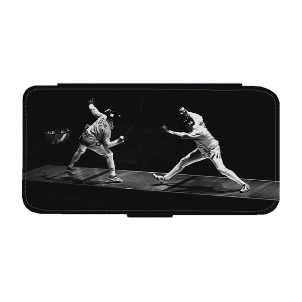 Til Samsung Galaxy S8+: Sport Fencing, flipdeksel med unikt motiv, mobiletui med stativfunksjon
