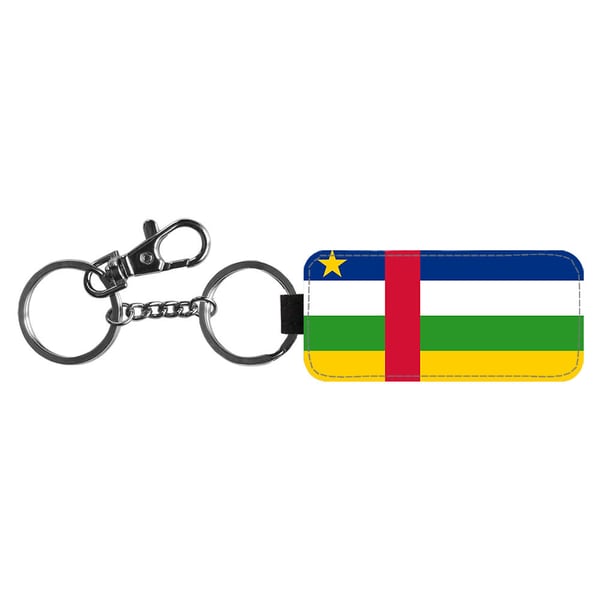 Nøkkelring: Centralafrikanska Republiken Flagga, stilrent anheng med levende og unikt design